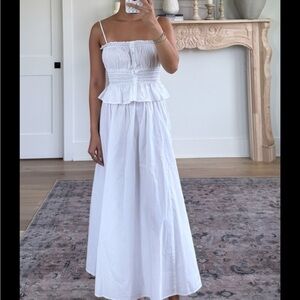 Madewell Smocked Button-Front Top and skirt SET